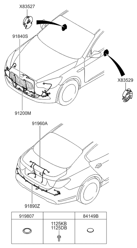 2017 Kia K900 Wiring Assembly-Trunk Lid Diagram for 916753T020