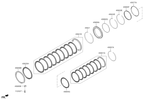 2016 Kia K900 Plate-One Way Clutch Spring Diagram for 456854F000