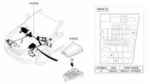 2017 Kia K900 Wiring Assembly-Front Diagram for 912703T800