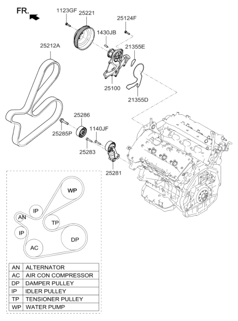 2016 Kia K900 Coolant Pump Diagram 1
