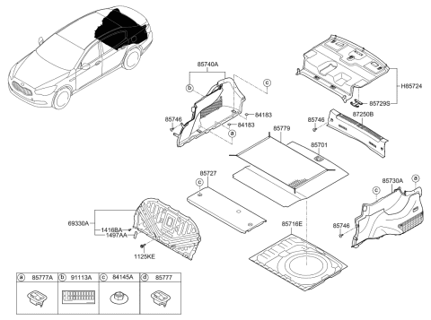 2017 Kia K900 Label-Fuse Box Cover Diagram for 919413T122