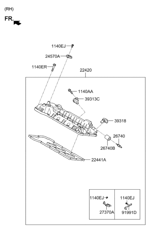 2017 Kia K900 Rocker Cover Diagram 3