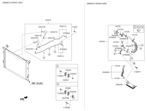 2017 Kia K900 Hose-Oil Cooling Diagram for 254213T100