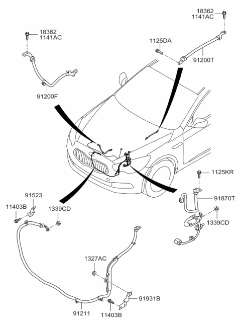 2016 Kia K900 Wiring Assembly-Engine Ground Diagram for 918803T021