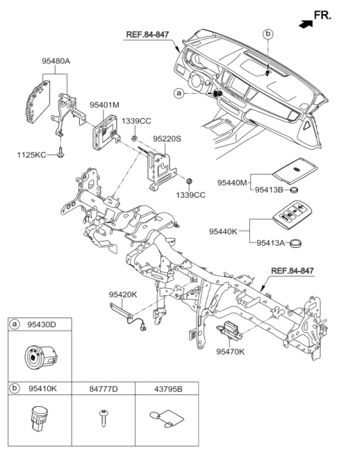 2017 Kia K900 Card-Smart Key Diagram for 954433T210