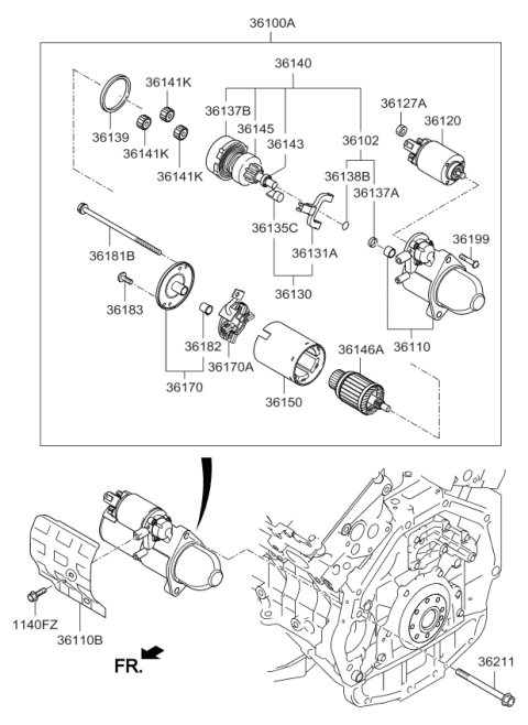 2016 Kia K900 Starter Diagram 1