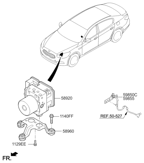 2016 Kia K900 Absorber Assembly Diagram for 589203T380