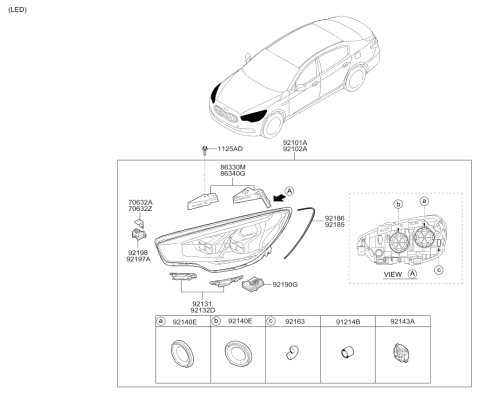 2017 Kia K900 Head Lamp Diagram 2