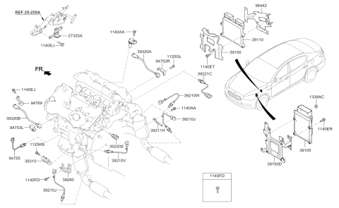 2017 Kia K900 Electronic Control Unit Diagram for 391173CPN0