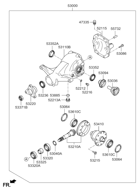2016 Kia K900 Carrier Assembly Diagram for 530104F000