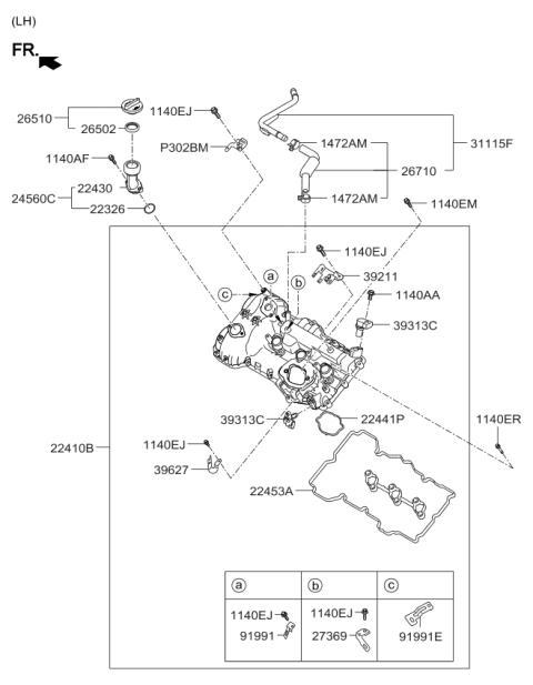 2016 Kia K900 CAMSHAFT Position Sensor Diagram for 393183C500