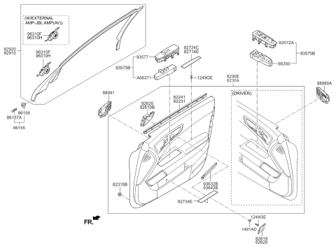 2017 Kia K900 Panel Assembly-Front Door Diagram for 823063TEN3KP7