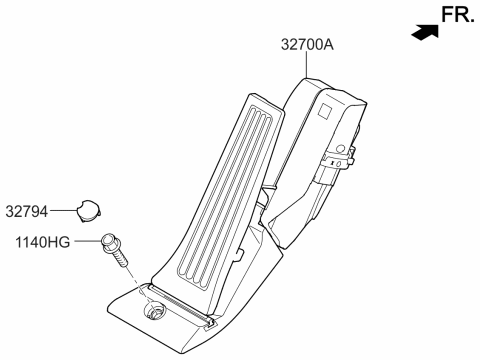 2016 Kia K900 Pedal Assembly-Accelerator Diagram for 327003M500