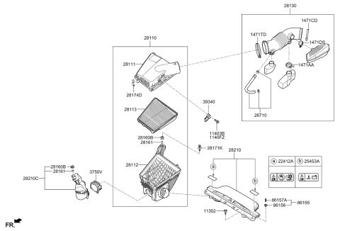 2017 Kia K900 Air Cleaner Diagram 1