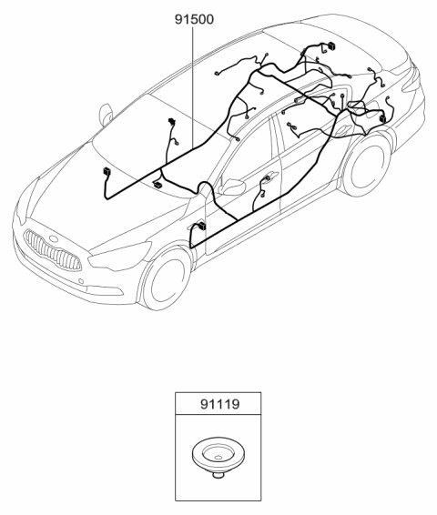 2016 Kia K900 Wiring Assembly-Floor Diagram for 913373T110