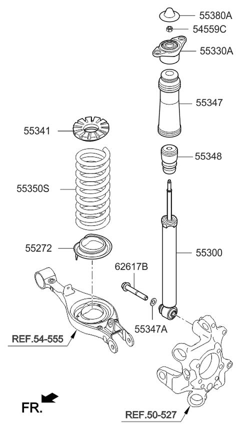 2016 Kia K900 Rear Spring & Strut Diagram