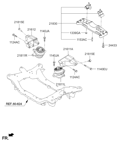 2017 Kia K900 Engine & Transaxle Mounting Diagram 2