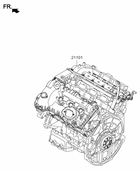 2016 Kia K900 Engine Assembly-Sub Diagram for 107W13CS00