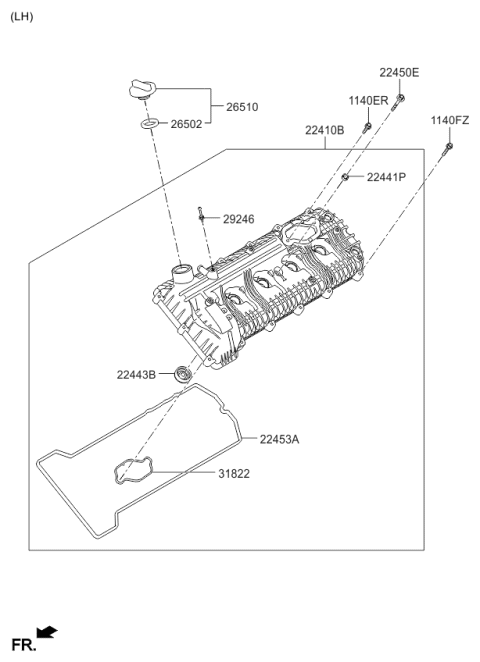 2016 Kia K900 Rocker Cover Diagram 2