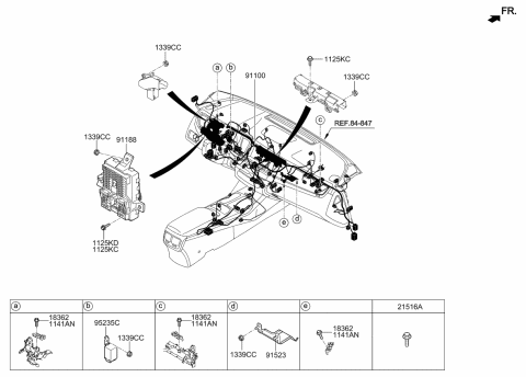 2016 Kia K900 Wiring Assembly-Main Diagram for 911453T110