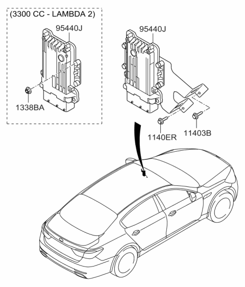 2017 Kia K900 Transmission Control Unit Diagram for 954404F560