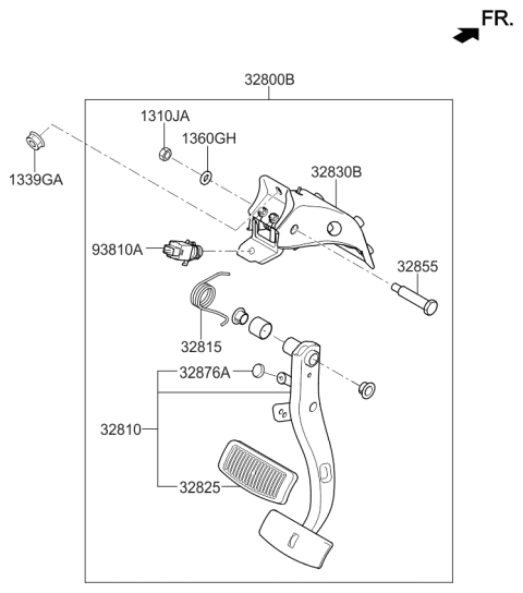 2017 Kia K900 Brake & Clutch Pedal Diagram