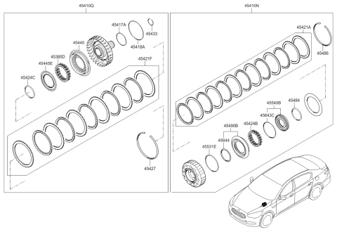 2016 Kia K900 Spring-6 Clutch Return Diagram for 454164E200
