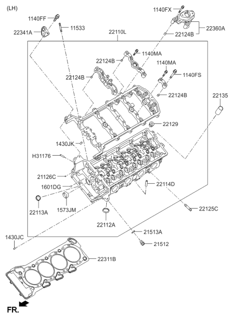 2017 Kia K900 Hanger-Engine,LH Diagram for 223413F300