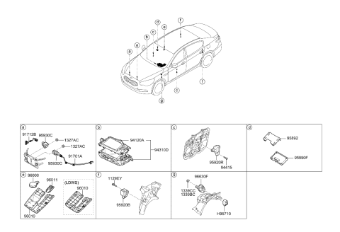 2016 Kia K900 Cover-Rain Sensor Diagram for 960103T700