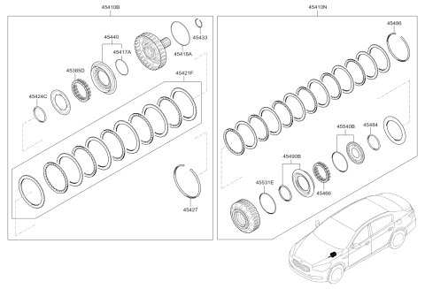 2016 Kia K900 Spring-6 Clutch Return Diagram for 454164F200