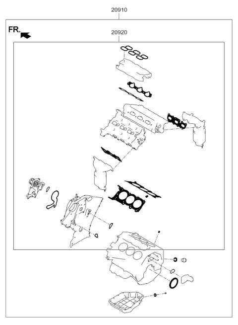 2017 Kia K900 Gasket Kit-Engine OVEAUL Diagram for 209103CA05B