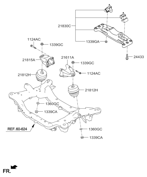 2016 Kia K900 Engine & Transaxle Mounting Diagram 1