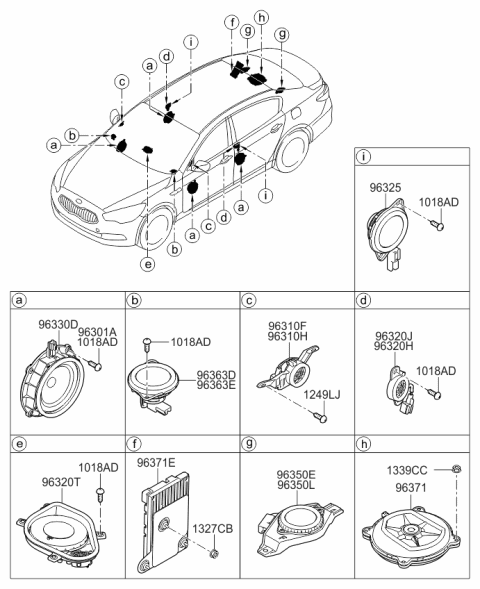 2016 Kia K900 Extension Amplifier Assembly-Audio Diagram for 963703T150