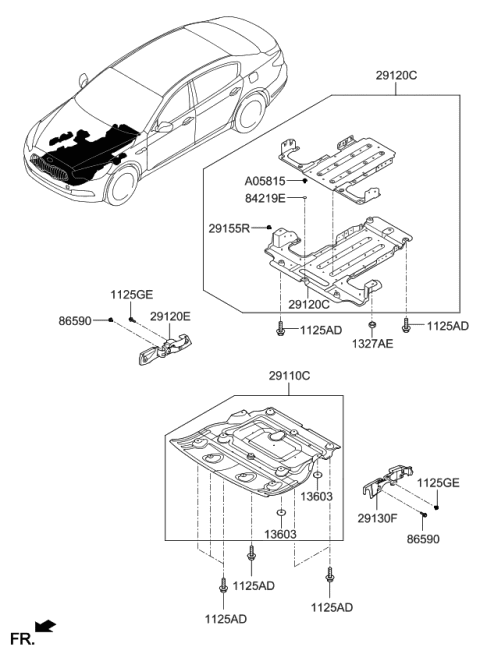 2017 Kia K900 Under Cover Diagram