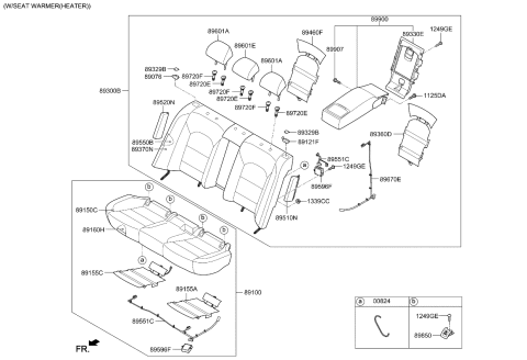 2020 Kia Cadenza COVER-SHIELD SEAT IN Diagram for 89392D4000WAW