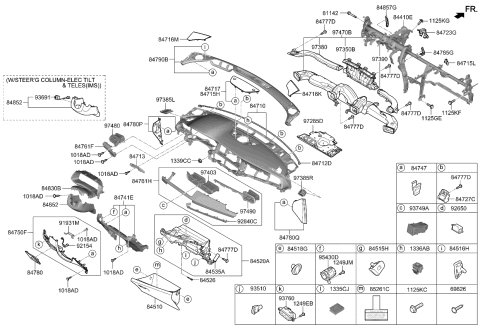 2020 Kia Cadenza Crash Pad Assembly-Main Diagram for 84710F6AB0WK