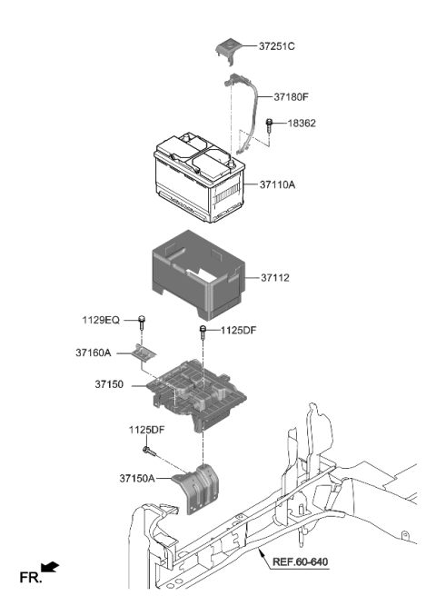 2020 Kia Cadenza Stay Assembly-Battery Diagram for 37130F6500