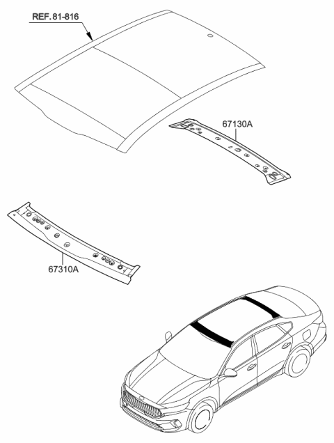 2020 Kia Cadenza Roof Panel Diagram