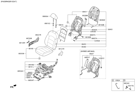 2020 Kia Cadenza Front Back Covering Assembly Diagram for 88480F6230ATR