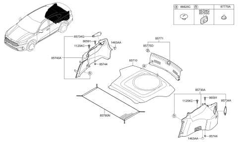 2020 Kia Cadenza Luggage Compartment Diagram