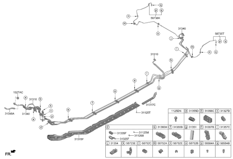 2020 Kia Cadenza Hose-Vapor Diagram for 31348G8100