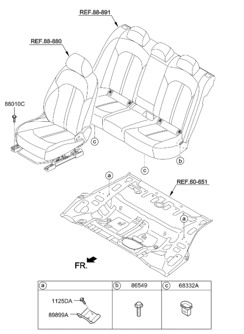 2020 Kia Cadenza Hardware-Seat Diagram