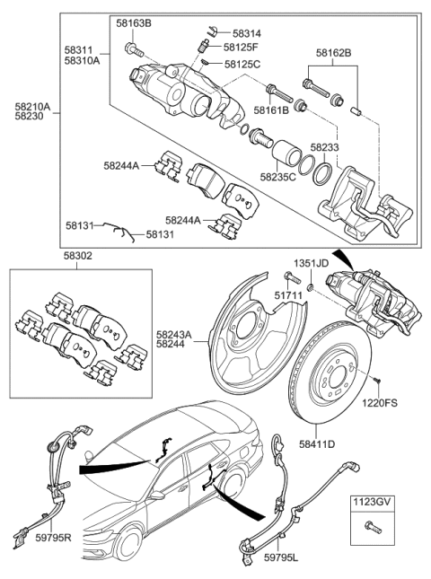 2020 Kia Cadenza Rear Wheel Brake Diagram