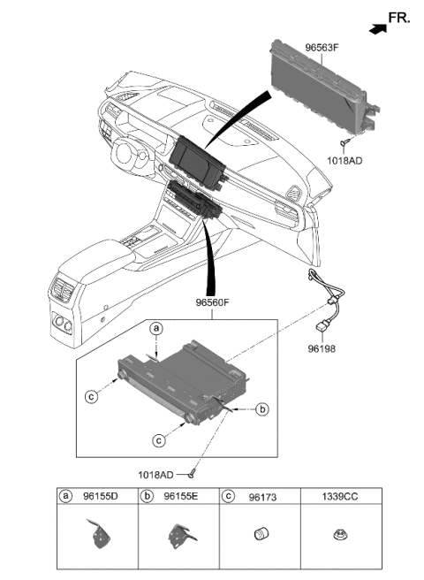 2020 Kia Cadenza Bracket-Set MTG,RH Diagram for 96176F6010