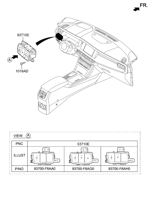 2020 Kia Cadenza Switch Assembly-Side CRA Diagram for 93700F6AG0