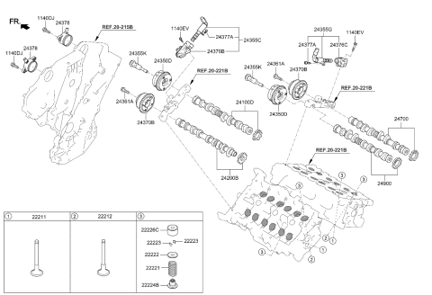 2020 Kia Cadenza Camshaft & Valve Diagram 1