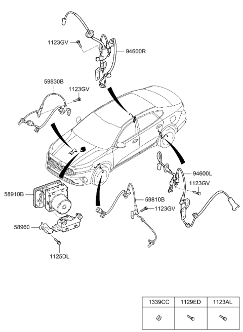 2020 Kia Cadenza Hydraulic Unit Assembly Diagram for 58910F6330