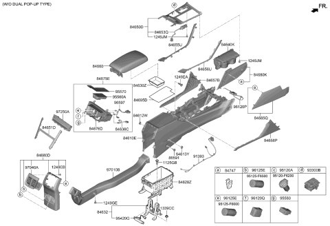 2020 Kia Cadenza Tray-Storage Box Diagram for 84634F6000