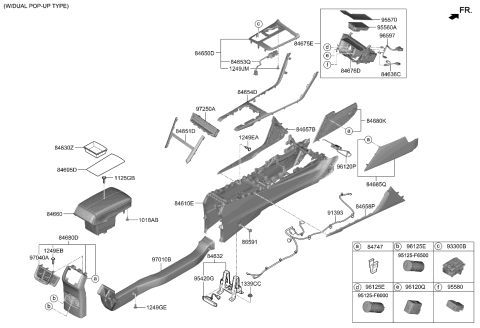 2020 Kia Cadenza Console Diagram 1
