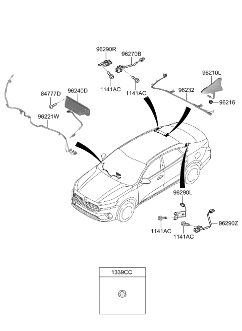 2020 Kia Cadenza Amp Assembly-Glass ANTEN Diagram for 96271F6OO0